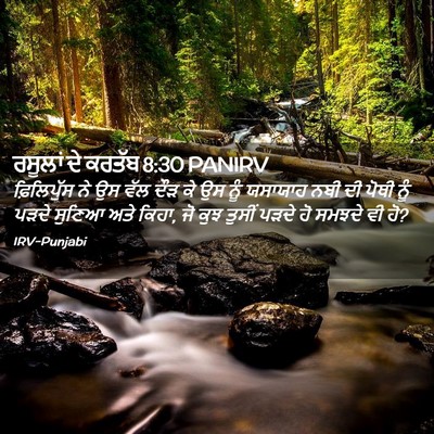 Picture 02 - ਰਸੂਲਾਂ ਦੇ ਕਰਤੱਬ 8:30 PANIRV - ਫ਼ਿਲਿਪੁੱਸ ਨੇ ਉਸ - Bible Verse Picture