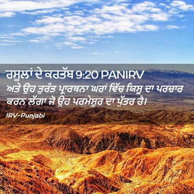 Picture 02 - ਰਸੂਲਾਂ ਦੇ ਕਰਤੱਬ 9:20 PANIRV - ਅਤੇ ਉਹ ਤੁਰੰਤ - Bible Verse Picture