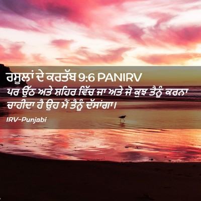 Picture 02 - ਰਸੂਲਾਂ ਦੇ ਕਰਤੱਬ 9:6 PANIRV - ਪਰ ਉੱਠ ਅਤੇ ਸ਼ਹਿਰ - Bible Verse Picture