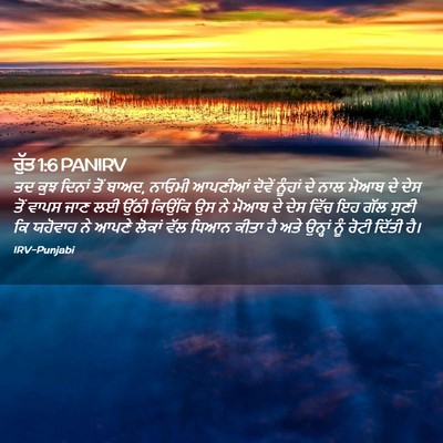 Picture 02 - ਰੁੱਤ 1:6 PANIRV - ਤਦ ਕੁਝ ਦਿਨਾਂ ਤੋਂ - Bible Verse Picture