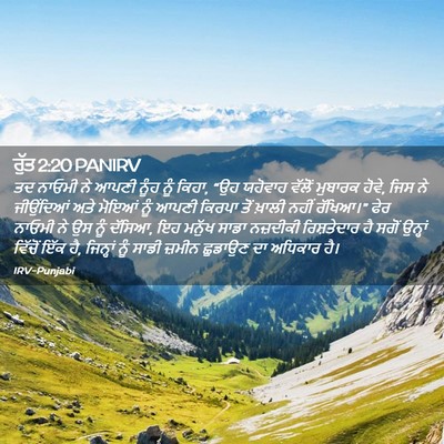 Picture 02 - ਰੁੱਤ 2:20 PANIRV - ਤਦ ਨਾਓਮੀ ਨੇ ਆਪਣੀ - Bible Verse Picture