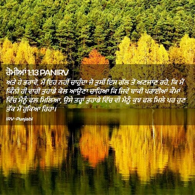 Picture 02 - ਰੋਮੀਆਂ 1:13 PANIRV - ਅਤੇ ਹੇ ਭਰਾਵੋ, ਮੈਂ - Bible Verse Picture