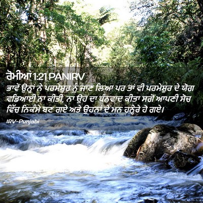 Picture 02 - ਰੋਮੀਆਂ 1:21 PANIRV - ਭਾਵੇਂ ਉਨ੍ਹਾਂ ਨੇ - Bible Verse Picture