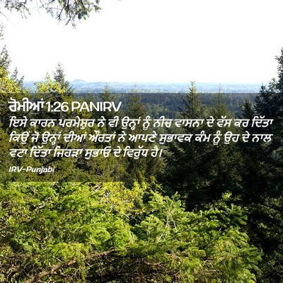 Picture 02 - ਰੋਮੀਆਂ 1:26 PANIRV - ਇਸੇ ਕਾਰਨ ਪਰਮੇਸ਼ੁਰ - Bible Verse Picture
