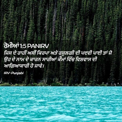 Picture 02 - ਰੋਮੀਆਂ 1:5 PANIRV - ਜਿਸ ਦੇ ਰਾਹੀਂ ਅਸੀਂ - Bible Verse Picture