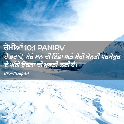 Picture 02 - ਰੋਮੀਆਂ 10:1 PANIRV - ਹੇ ਭਰਾਵੋ, ਮੇਰੇ ਮਨ - Bible Verse Picture