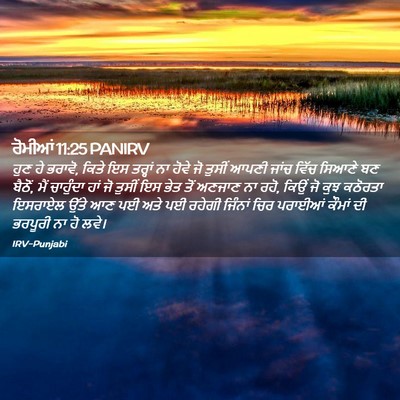 Picture 02 - ਰੋਮੀਆਂ 11:25 PANIRV - ਹੁਣ ਹੇ ਭਰਾਵੋ, ਕਿਤੇ - Bible Verse Picture