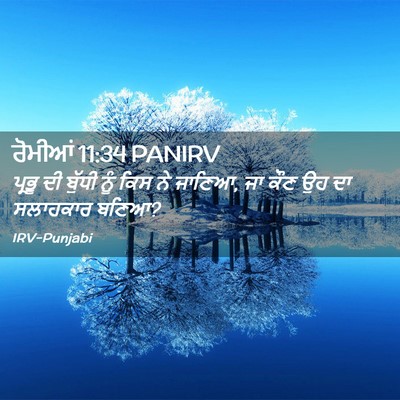 Picture 02 - ਰੋਮੀਆਂ 11:34 PANIRV - ਪ੍ਰਭੂ ਦੀ ਬੁੱਧੀ ਨੂੰ - Bible Verse Picture