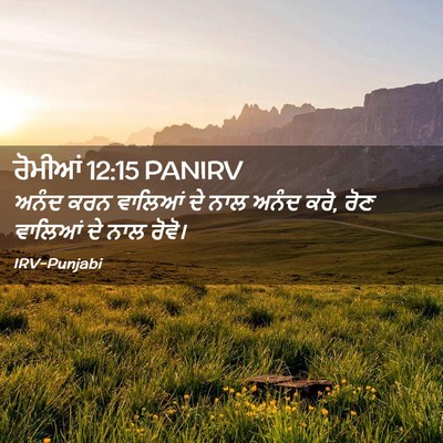 Picture 02 - ਰੋਮੀਆਂ 12:15 PANIRV - ਅਨੰਦ ਕਰਨ ਵਾਲਿਆਂ ਦੇ - Bible Verse Picture