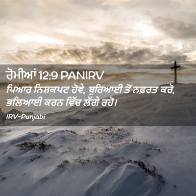 Picture 02 - ਰੋਮੀਆਂ 12:9 PANIRV - ਪਿਆਰ ਨਿਸ਼ਕਪਟ ਹੋਵੇ, - Bible Verse Picture