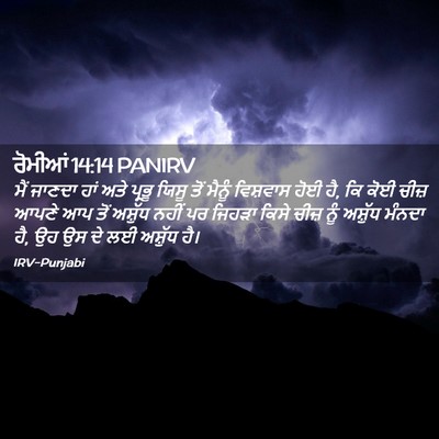 Picture 02 - ਰੋਮੀਆਂ 14:14 PANIRV - ਮੈਂ ਜਾਣਦਾ ਹਾਂ ਅਤੇ - Bible Verse Picture