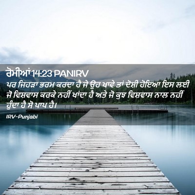 Picture 02 - ਰੋਮੀਆਂ 14:23 PANIRV - ਪਰ ਜਿਹੜਾ ਭਰਮ ਕਰਦਾ - Bible Verse Picture