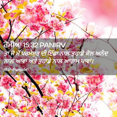 Picture 02 - ਰੋਮੀਆਂ 15:32 PANIRV - ਤਾਂ ਜੋ ਮੈਂ - Bible Verse Picture