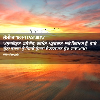 Picture 02 - ਰੋਮੀਆਂ 16:14 PANIRV - ਅੰਸੁਕਰਿਤੁਸ, - Bible Verse Picture