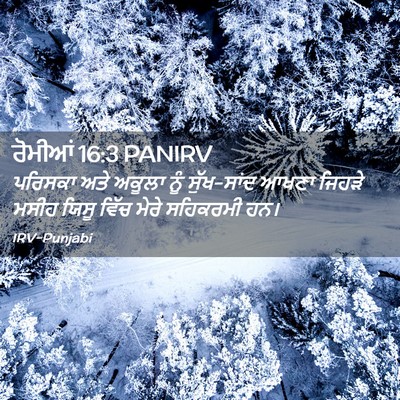 Picture 02 - ਰੋਮੀਆਂ 16:3 PANIRV - ਪਰਿਸਕਾ ਅਤੇ ਅਕੂਲਾ - Bible Verse Picture