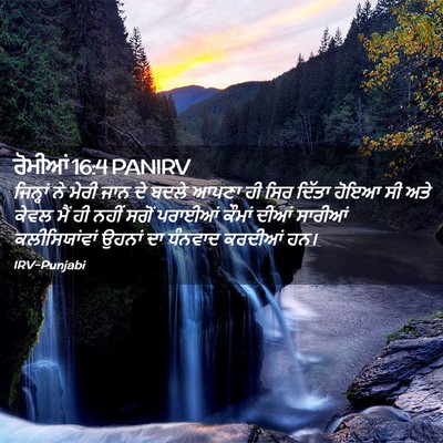 Picture 02 - ਰੋਮੀਆਂ 16:4 PANIRV - ਜਿਨ੍ਹਾਂ ਨੇ ਮੇਰੀ - Bible Verse Picture