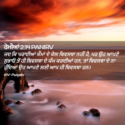 Picture 02 - ਰੋਮੀਆਂ 2:14 PANIRV - ਜਦ ਕਿ ਪਰਾਈਆਂ ਕੌਮਾਂ - Bible Verse Picture