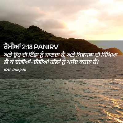 Picture 02 - ਰੋਮੀਆਂ 2:18 PANIRV - ਅਤੇ ਉਹ ਦੀ ਇੱਛਾ ਨੂੰ - Bible Verse Picture