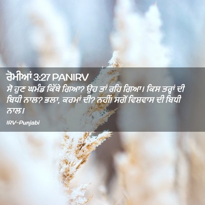 Picture 02 - ਰੋਮੀਆਂ 3:27 PANIRV - ਸੋ ਹੁਣ ਘਮੰਡ ਕਿੱਥੇ - Bible Verse Picture
