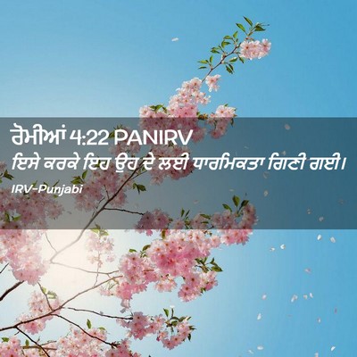 Picture 02 - ਰੋਮੀਆਂ 4:22 PANIRV - ਇਸੇ ਕਰਕੇ ਇਹ ਉਹ ਦੇ - Bible Verse Picture