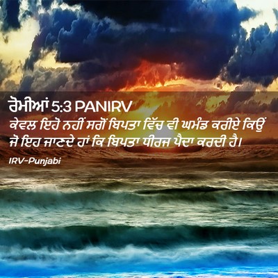 Picture 02 - ਰੋਮੀਆਂ 5:3 PANIRV - ਕੇਵਲ ਇਹੋ ਨਹੀਂ ਸਗੋਂ - Bible Verse Picture