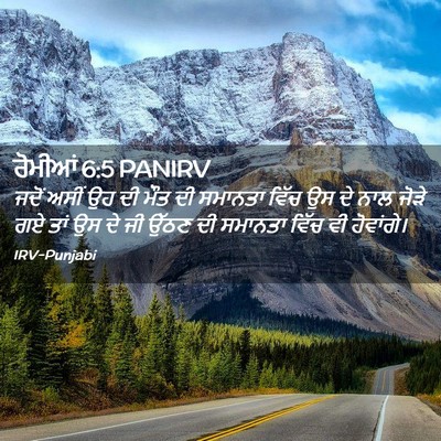 Picture 02 - ਰੋਮੀਆਂ 6:5 PANIRV - ਜਦੋਂ ਅਸੀਂ ਉਹ ਦੀ ਮੌਤ - Bible Verse Picture