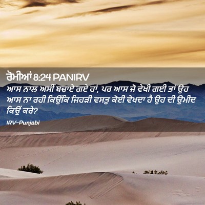Picture 02 - ਰੋਮੀਆਂ 8:24 PANIRV - ਆਸ ਨਾਲ ਅਸੀਂ ਬਚਾਏ ਗਏ - Bible Verse Picture
