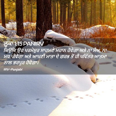 Picture 02 - ਲੂਕਾ 1:15 PANIRV - ਕਿਉਂਕਿ ਉਹ - Bible Verse Picture