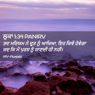 Picture 02 - ਲੂਕਾ 1:34 PANIRV - ਤਦ ਮਰਿਯਮ ਨੇ ਦੂਤ ਨੂੰ - Bible Verse Picture