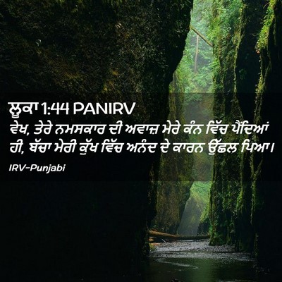 Picture 02 - ਲੂਕਾ 1:44 PANIRV - ਵੇਖ, ਤੇਰੇ ਨਮਸਕਾਰ ਦੀ - Bible Verse Picture