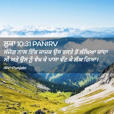 Picture 02 - ਲੂਕਾ 10:31 PANIRV - ਸੰਜੋਗ ਨਾਲ ਇੱਕ ਜਾਜਕ - Bible Verse Picture
