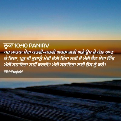 Picture 02 - ਲੂਕਾ 10:40 PANIRV - ਪਰ ਮਾਰਥਾ ਸੇਵਾ - Bible Verse Picture