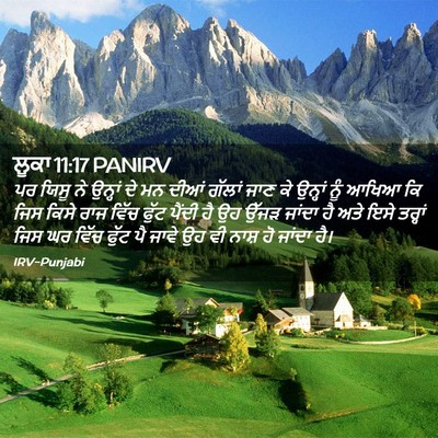Picture 02 - ਲੂਕਾ 11:17 PANIRV - ਪਰ ਯਿਸੂ ਨੇ ਉਨ੍ਹਾਂ - Bible Verse Picture
