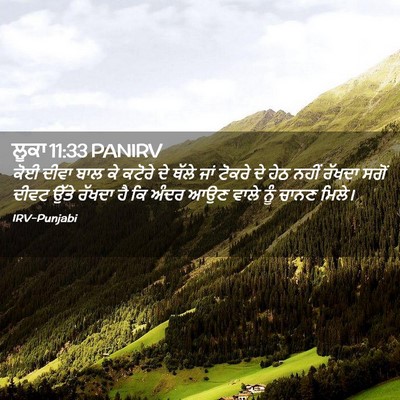 Picture 02 - ਲੂਕਾ 11:33 PANIRV - ਕੋਈ ਦੀਵਾ ਬਾਲ ਕੇ - Bible Verse Picture