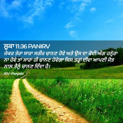 Picture 02 - ਲੂਕਾ 11:36 PANIRV - ਜੇਕਰ ਤੇਰਾ ਸਾਰਾ - Bible Verse Picture
