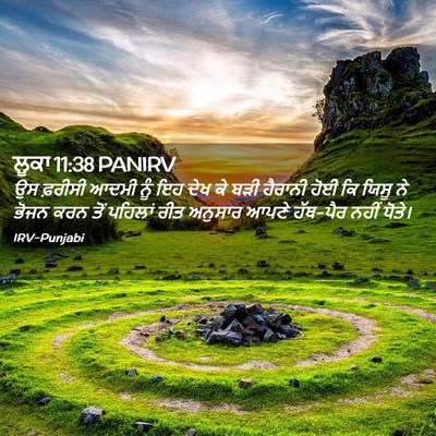 Picture 02 - ਲੂਕਾ 11:38 PANIRV - ਉਸ ਫ਼ਰੀਸੀ ਆਦਮੀ ਨੂੰ - Bible Verse Picture