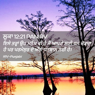 Picture 02 - ਲੂਕਾ 12:21 PANIRV - ਇਸੇ ਤਰ੍ਹਾਂ ਉਹ - Bible Verse Picture