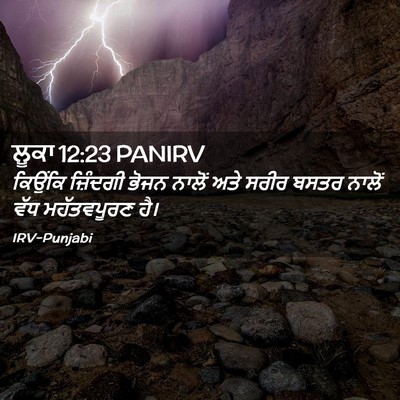 Picture 02 - ਲੂਕਾ 12:23 PANIRV - ਕਿਉਂਕਿ ਜ਼ਿੰਦਗੀ - Bible Verse Picture