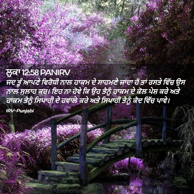 Picture 02 - ਲੂਕਾ 12:58 PANIRV - ਜਦ ਤੂੰ ਆਪਣੇ ਵਿਰੋਧੀ - Bible Verse Picture