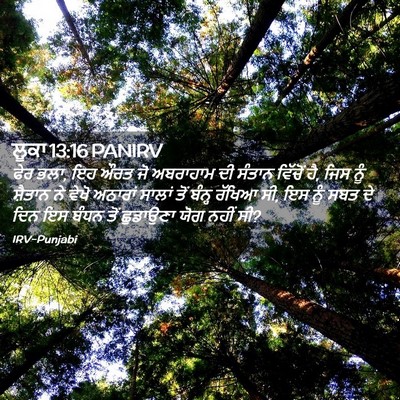 Picture 02 - ਲੂਕਾ 13:16 PANIRV - ਫੇਰ ਭਲਾ, ਇਹ ਔਰਤ ਜੋ - Bible Verse Picture