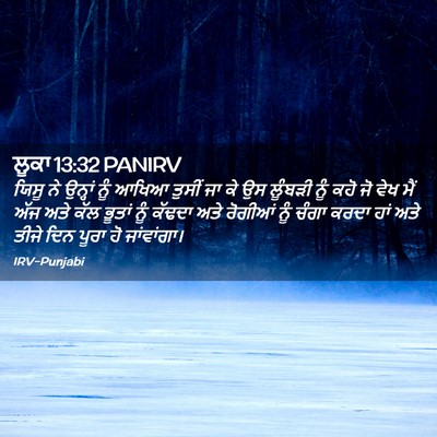 Picture 02 - ਲੂਕਾ 13:32 PANIRV - ਯਿਸੂ ਨੇ ਉਨ੍ਹਾਂ ਨੂੰ - Bible Verse Picture
