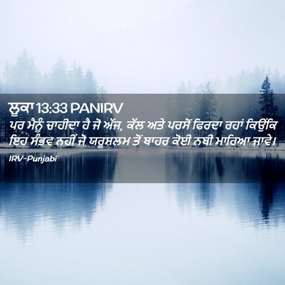 Picture 02 - ਲੂਕਾ 13:33 PANIRV - ਪਰ ਮੈਨੂੰ ਚਾਹੀਦਾ ਹੈ - Bible Verse Picture