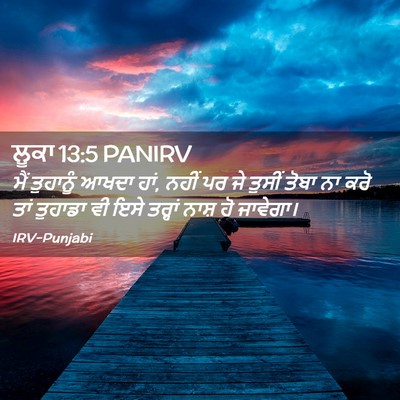 Picture 02 - ਲੂਕਾ 13:5 PANIRV - ਮੈਂ ਤੁਹਾਨੂੰ ਆਖਦਾ - Bible Verse Picture