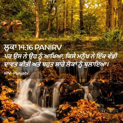 Picture 02 - ਲੂਕਾ 14:16 PANIRV - ਪਰ ਉਸ ਨੇ ਉਹ ਨੂੰ - Bible Verse Picture