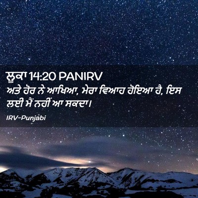 Picture 02 - ਲੂਕਾ 14:20 PANIRV - ਅਤੇ ਹੋਰ ਨੇ ਆਖਿਆ, - Bible Verse Picture