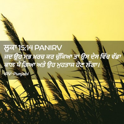 Picture 02 - ਲੂਕਾ 15:14 PANIRV - ਜਦ ਉਹ ਸਭ ਖ਼ਰਚ ਕਰ - Bible Verse Picture