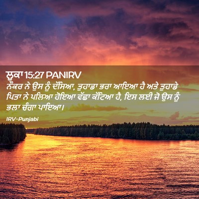 Picture 02 - ਲੂਕਾ 15:27 PANIRV - ਨੌਕਰ ਨੇ ਉਸ ਨੂੰ - Bible Verse Picture