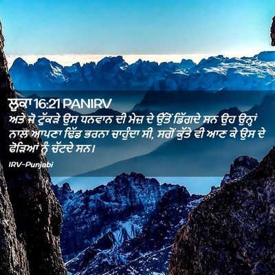 Picture 02 - ਲੂਕਾ 16:21 PANIRV - ਅਤੇ ਜੋ ਟੁੱਕੜੇ ਉਸ - Bible Verse Picture