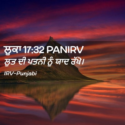 Picture 02 - ਲੂਕਾ 17:32 PANIRV - ਲੂਤ ਦੀ ਪਤਨੀ ਨੂੰ ਯਾਦ - Bible Verse Picture