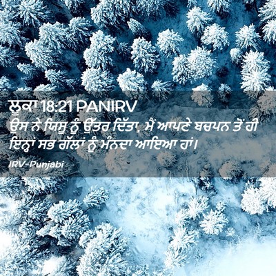 Picture 02 - ਲੂਕਾ 18:21 PANIRV - ਉਸ ਨੇ ਯਿਸੂ ਨੂੰ ਉੱਤਰ - Bible Verse Picture